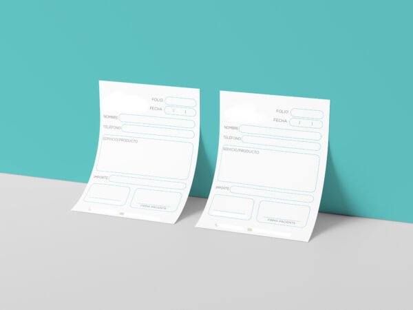 Dual A4 Paper Against Wall Mockup by Anthony Boyd Graphics Nota de Pago