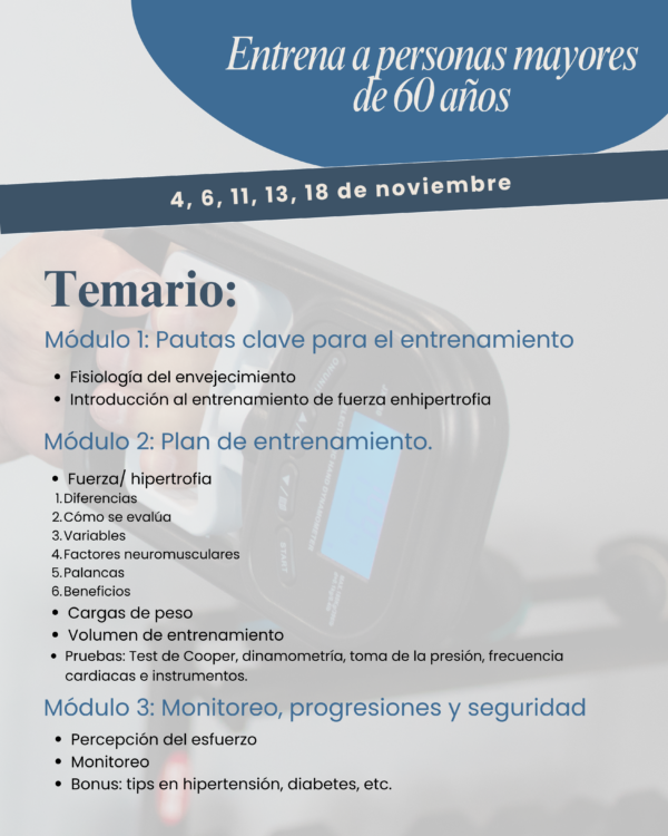 Temario Entrenamiento antifrágil 🏋🏻👵🏻